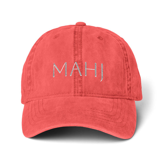 Mahj Pigment-Dyed Cap with Fashion Undervisor (Embroidery) Printify