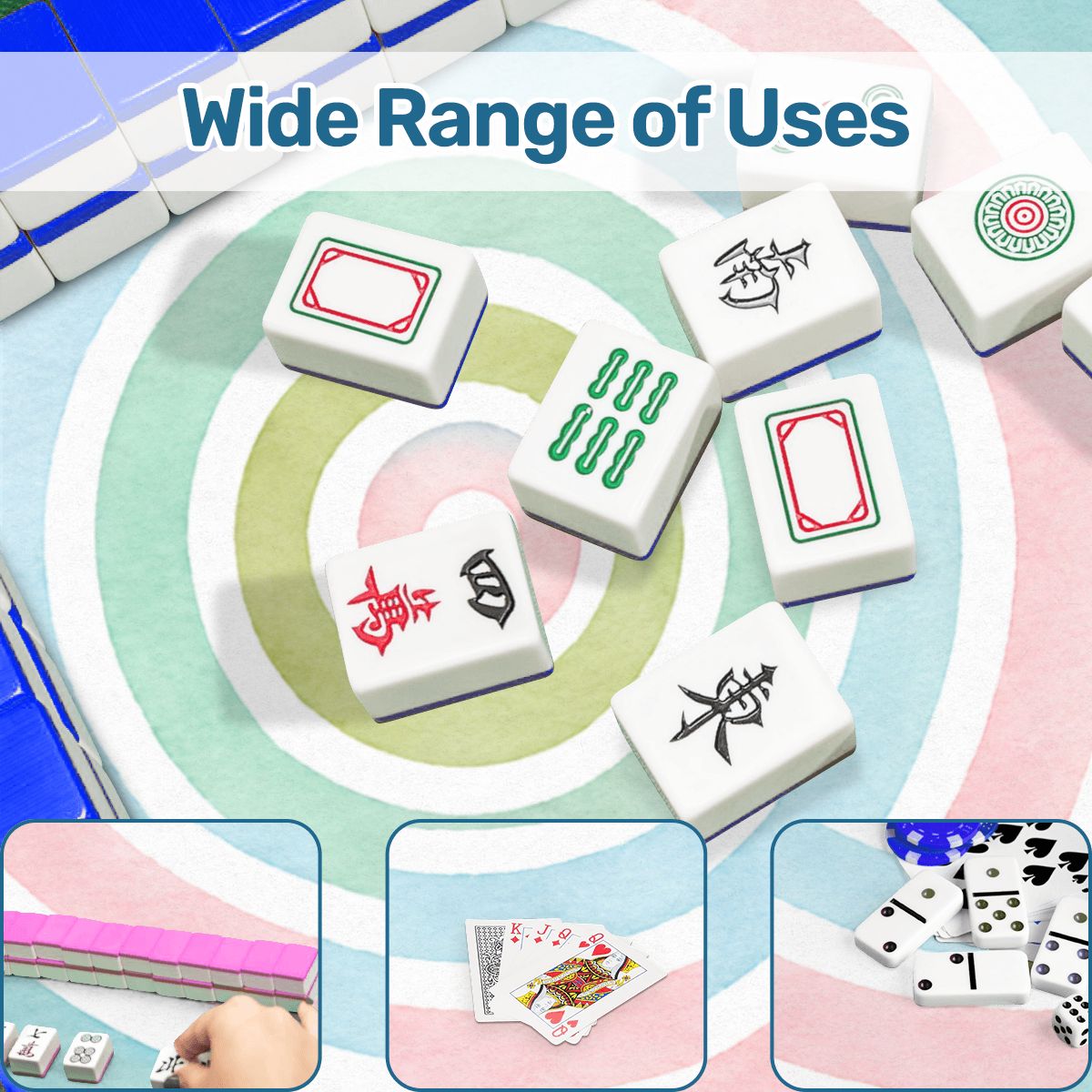 Round Mahjong Mat - Pastel Rainbow Round Mahjong Mat YOLO Mahjong