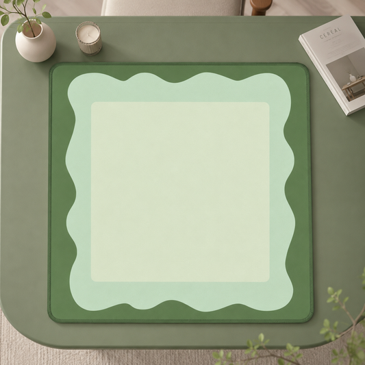 Minimalist Sage Wave Mahjong Mat 31.5"x31.5" (Ship Rolled up) YOLO Mahjong