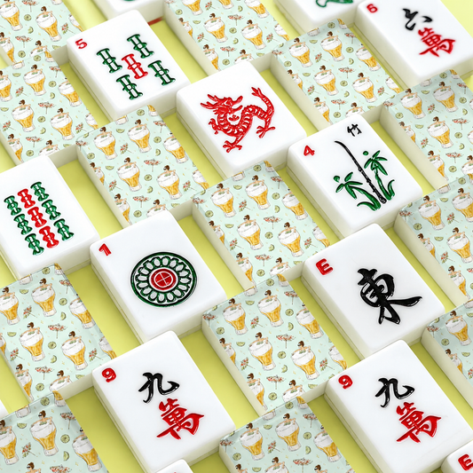 American Mahjong Tiles - Beer Citrus Mahjong Tiles Summer Drink Mahjong Set With Traditional Chinese Tile Fronts YOLO Mahjong