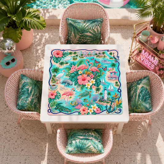 Mahjong Mat - Miami Beach Vibes YOLO Mahjong