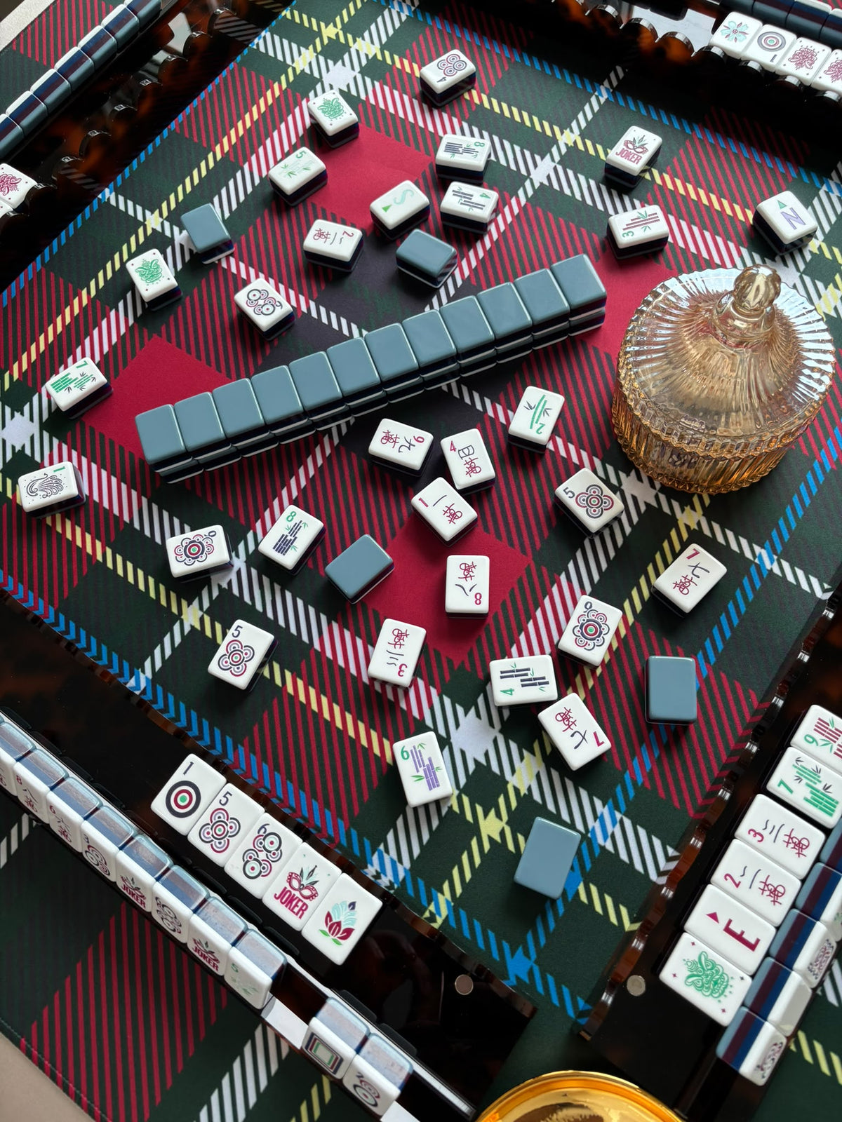 PRE-ORDER Neoprene Heritage Christmas Tartan Mahjong Mat (Ship Rolled up) YOLO Mahjong