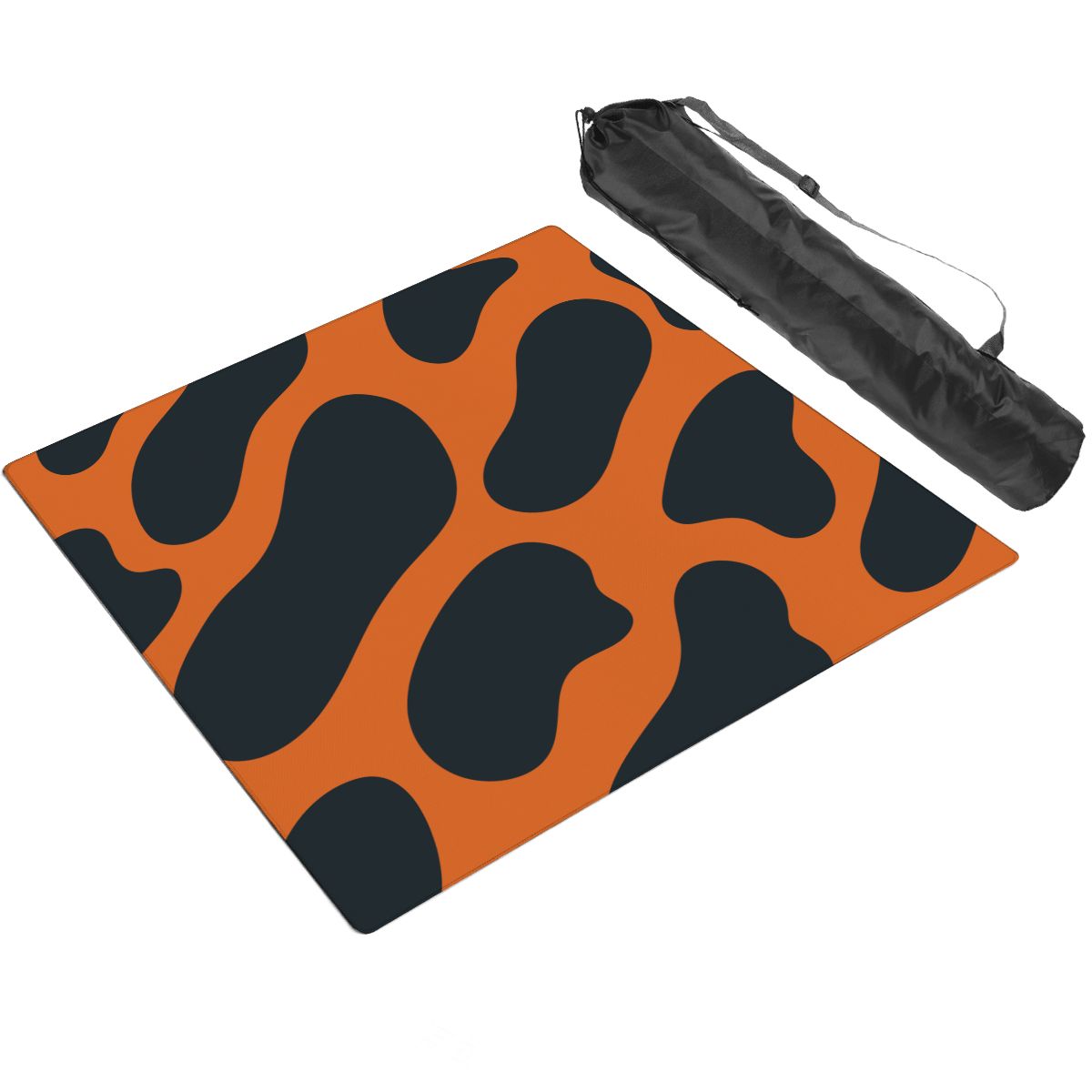 Orange Black Abstract Square Mahjong Mat (Ship Rolled Up) YOLO Mahjong