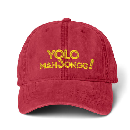 YOLO Mahjong Pigment-Dyed Cap with Fashion Undervisor (Embroidery) Printify