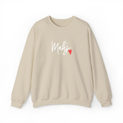 Mahj Love Embroidery Sweatshirt | Crewneck Pullover Printify