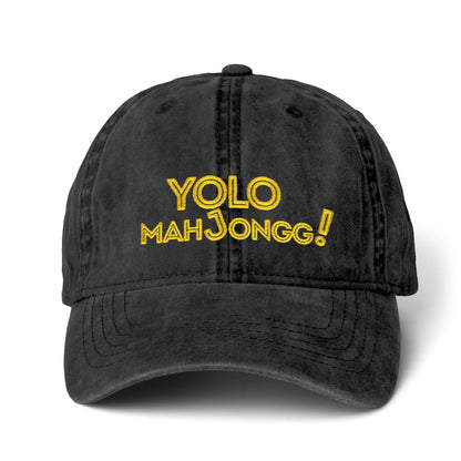 YOLO Mahjong Pigment-Dyed Cap with Fashion Undervisor (Embroidery) Printify