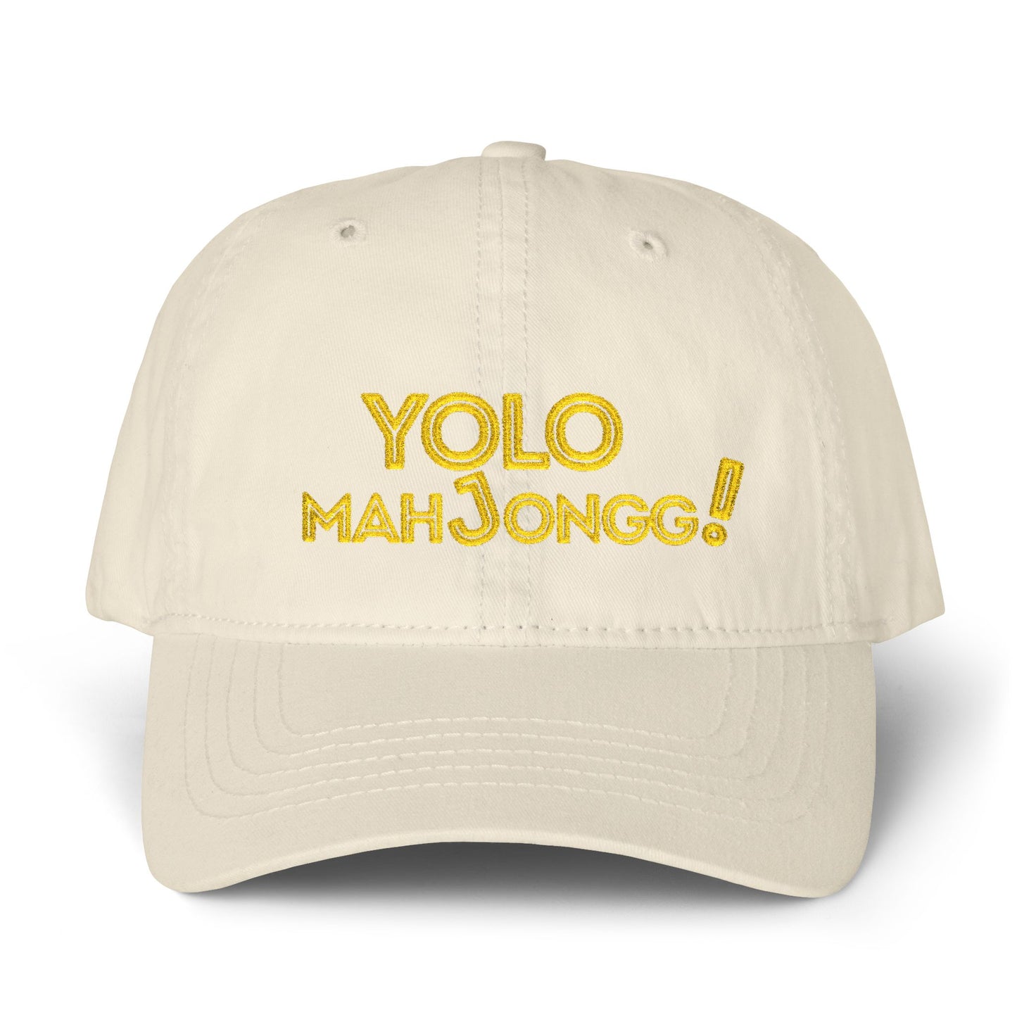 YOLO Mahjong Pigment-Dyed Cap with Fashion Undervisor (Embroidery) Printify