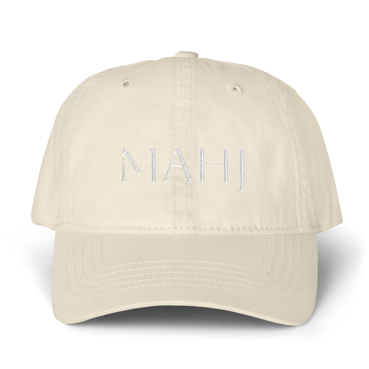 Mahj Pigment-Dyed Cap with Fashion Undervisor (Embroidery) Printify