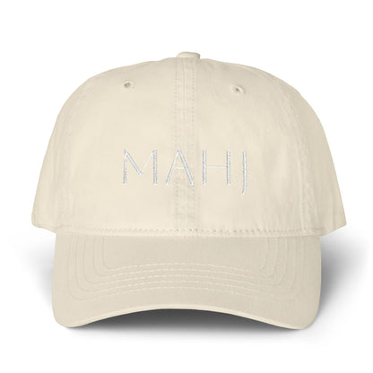 Mahj Pigment-Dyed Cap with Fashion Undervisor (Embroidery) Printify