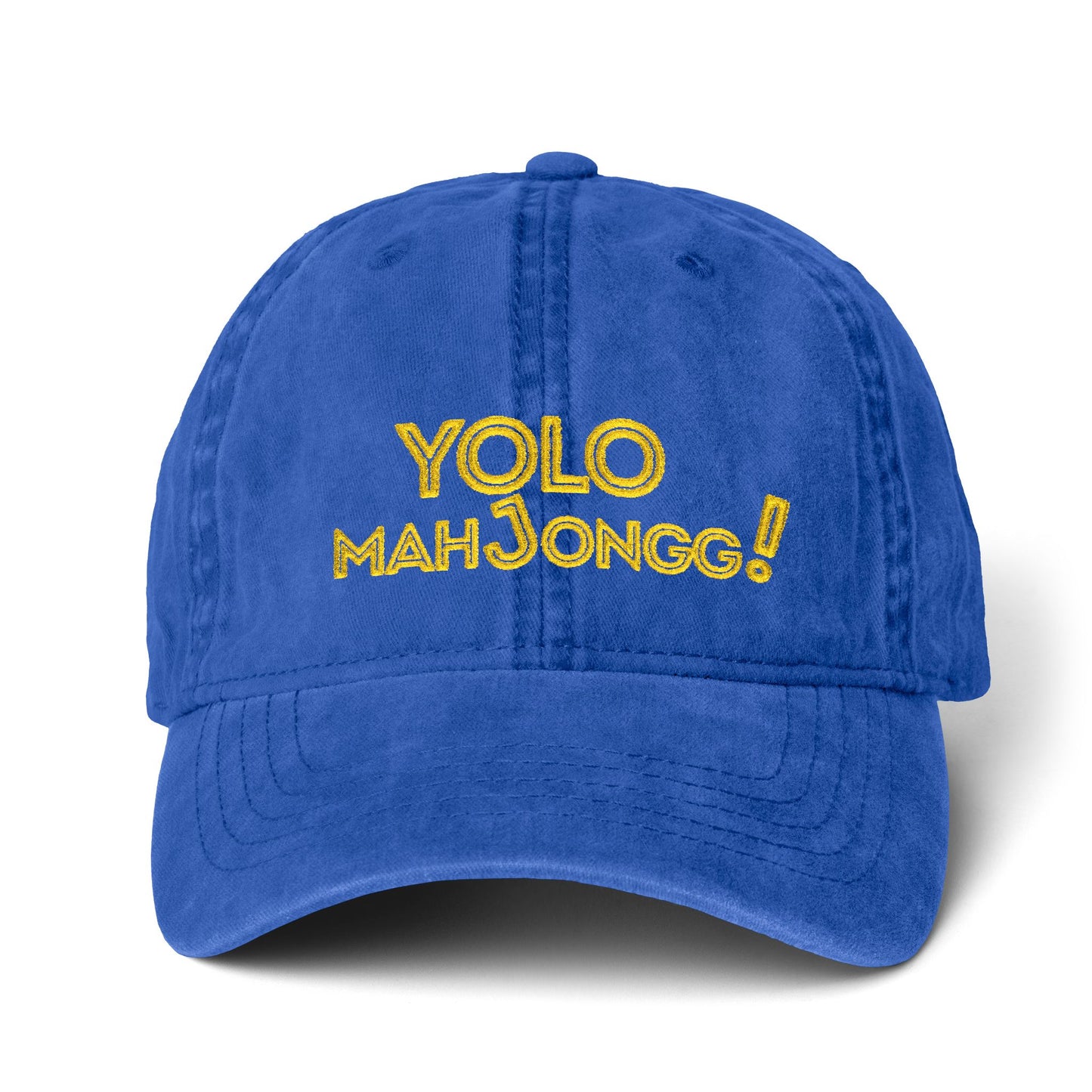 YOLO Mahjong Pigment-Dyed Cap with Fashion Undervisor (Embroidery) Printify