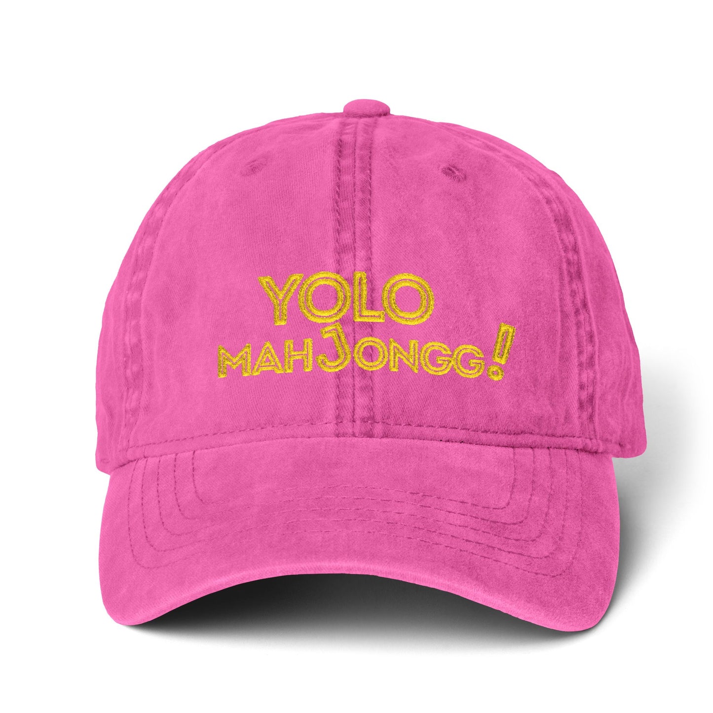 YOLO Mahjong Pigment-Dyed Cap with Fashion Undervisor (Embroidery) Printify