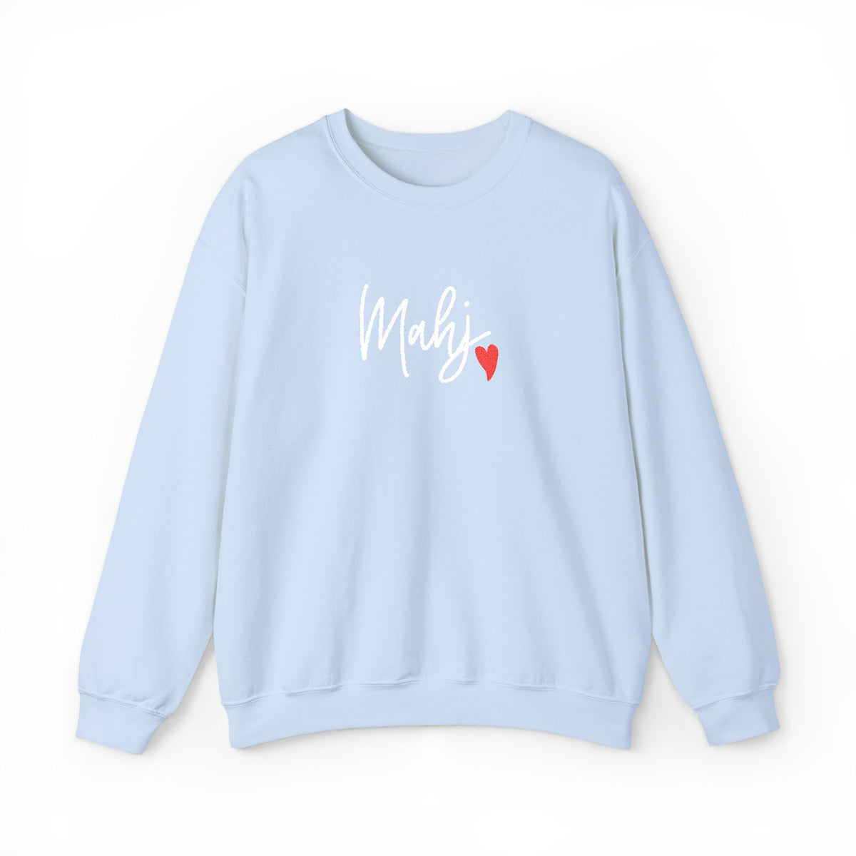 Mahj Love Embroidery Sweatshirt | Crewneck Pullover Printify