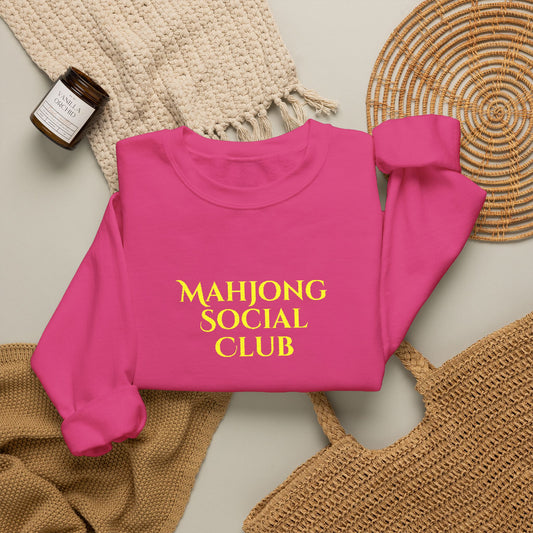 Mahjong Social Club Embroidery Sweatshirt | Crewneck Pullover Printify