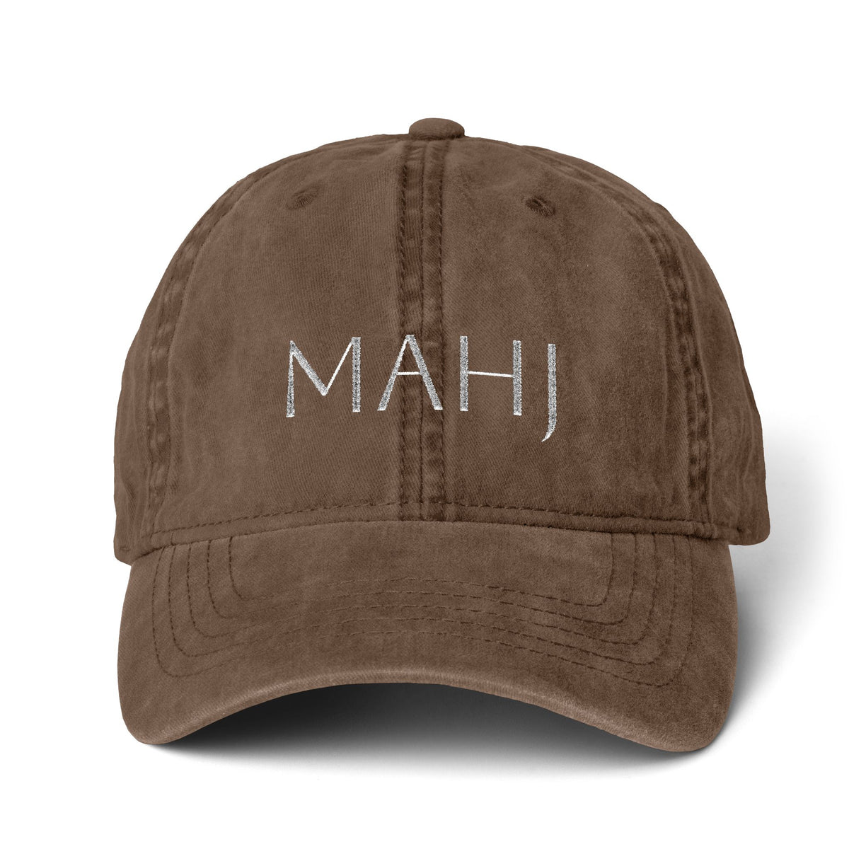 Mahj Pigment-Dyed Cap with Fashion Undervisor (Embroidery) Printify