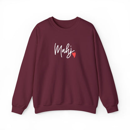 Mahj Love Embroidery Sweatshirt | Crewneck Pullover Printify