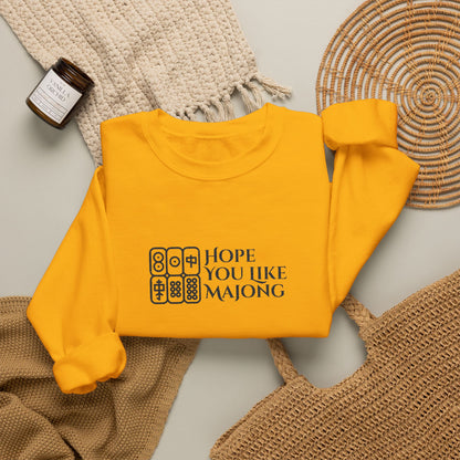 Hope You Like Embroidery Mahjong Sweatshirt | Crewneck Pullover Printify