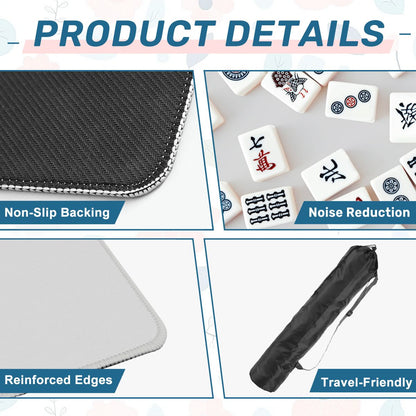 Pastel Grey Mahjong Mat Shipped Rolled YOLO Mahjong