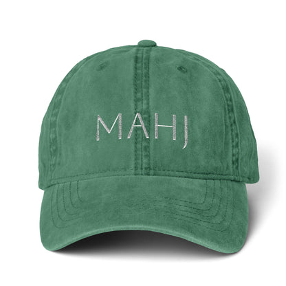 Mahj Pigment-Dyed Cap with Fashion Undervisor (Embroidery) Printify