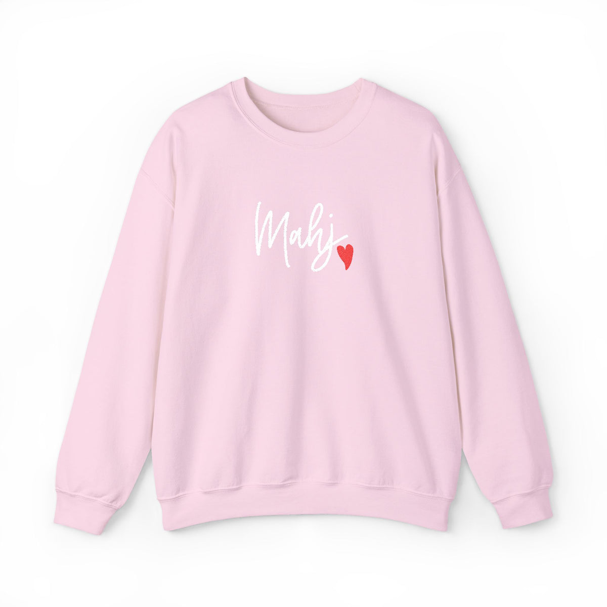Mahj Love Embroidery Sweatshirt | Crewneck Pullover Printify