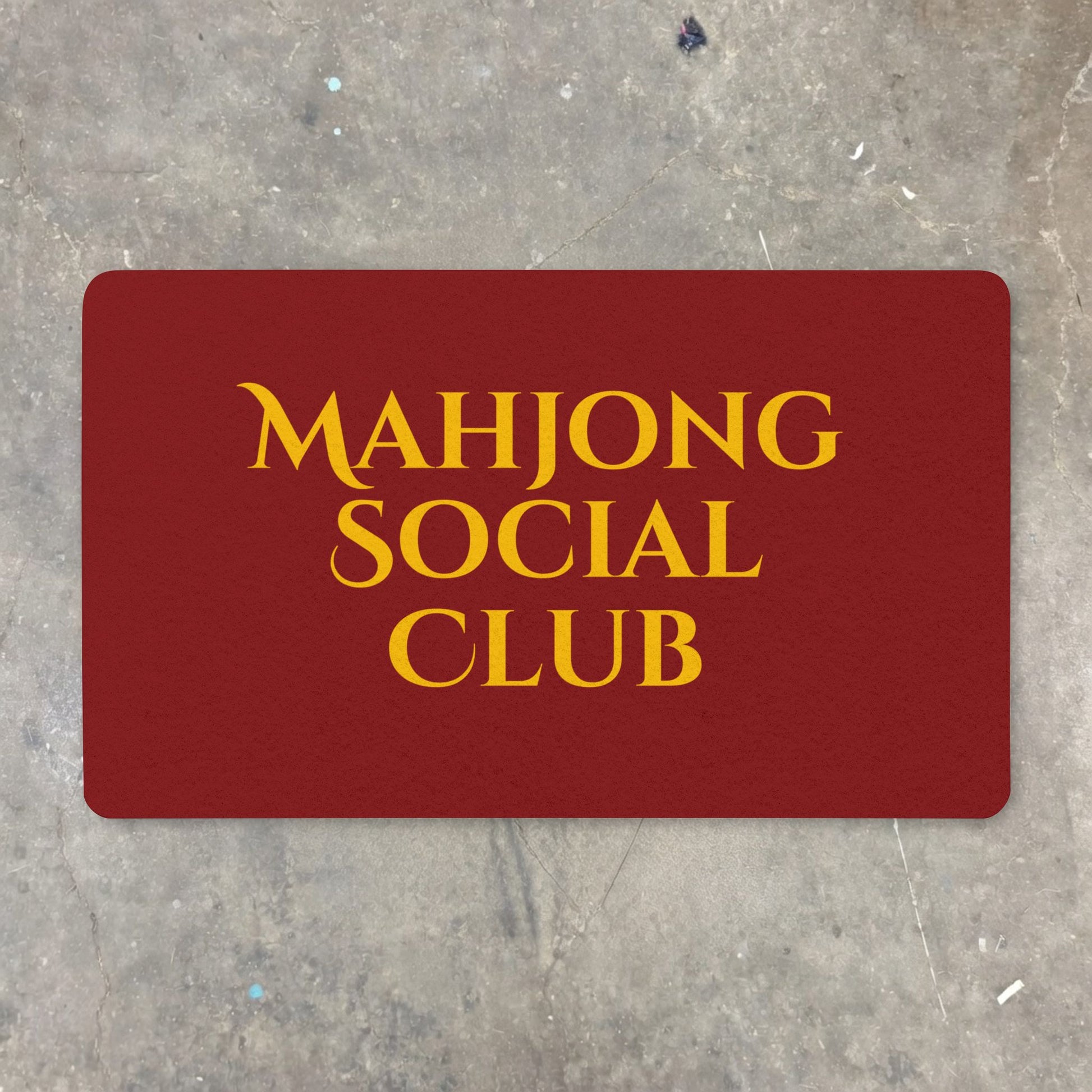 Mahjong Social Club doormat | Polyester game room mat, Mahjong tile design Printify