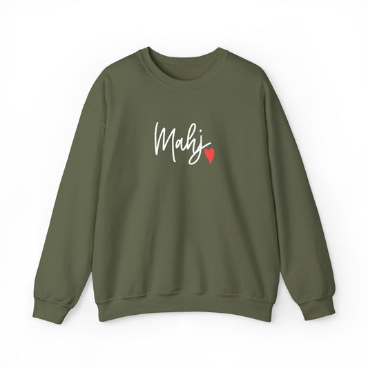 Mahj Love Embroidery Sweatshirt | Crewneck Pullover Printify