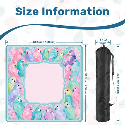 Mahjong Mat 31.5"x31.5" (Ship Rolled up) - Pastel Parrot Square Mahjong Mat YOLO Mahjong