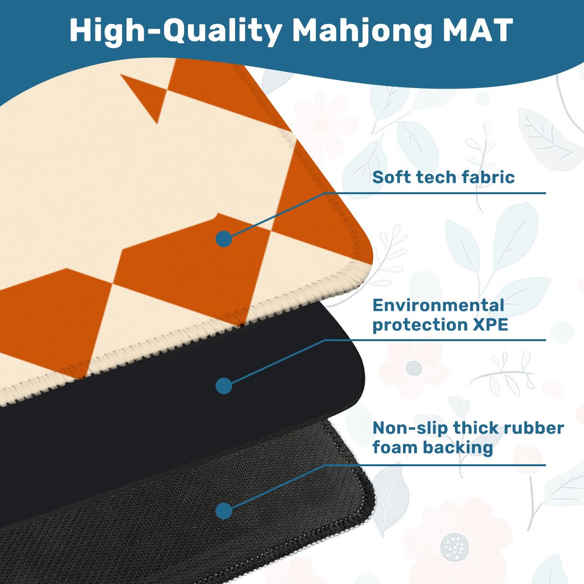 Minimalist Terracotta Diamond Mahjong Mat  31.5"x31.5" (Ship Rolled up) YOLO Mahjong
