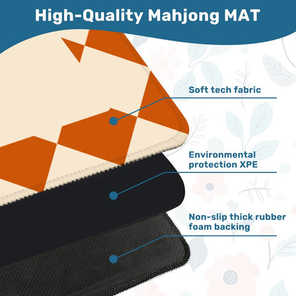 Minimalist Terracotta Diamond Mahjong Mat  31.5"x31.5" (Ship Rolled up) YOLO Mahjong