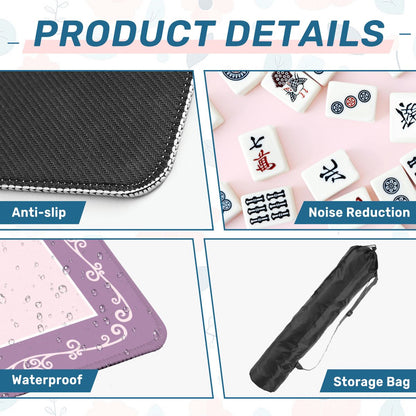Minimalist Lavender Scroll Mahjong Mat 31.5"x31.5" (Ship Rolled up) YOLO Mahjong