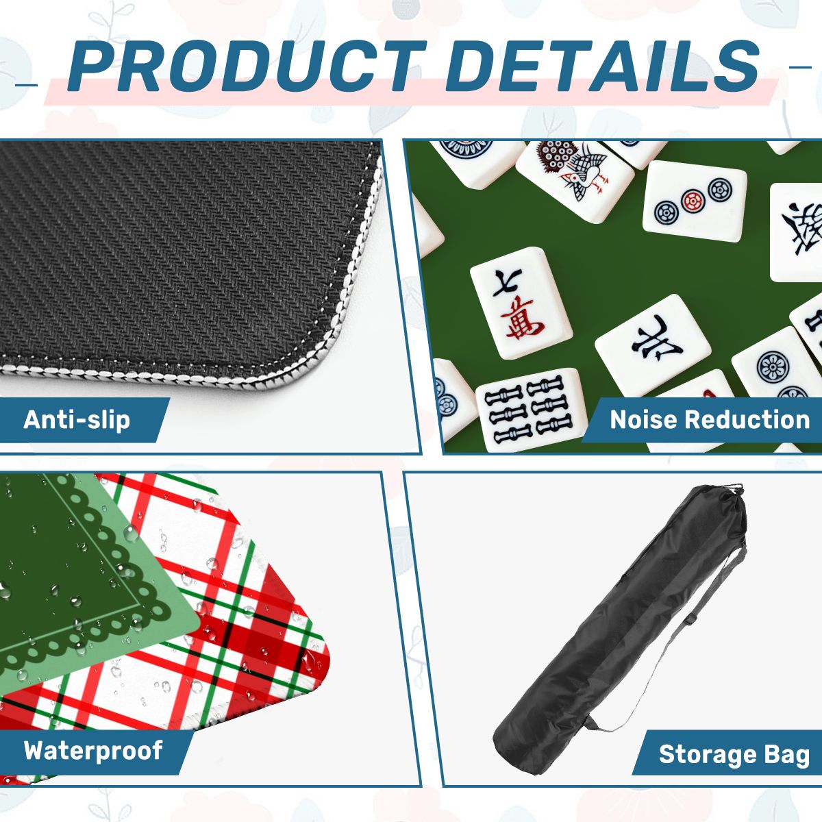 Evergreen Christmas Plaid Mahjong Mat (Ship Rolled up) YOLO Mahjong