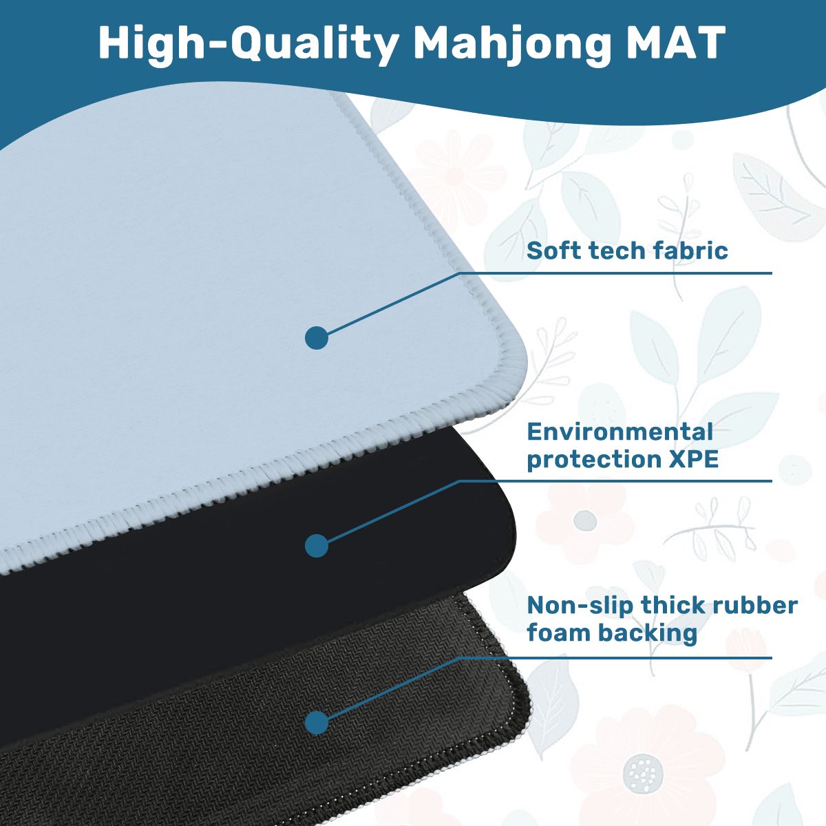 Pastel Blue Mahjong Mat - Shipped Rolled YOLO Mahjong