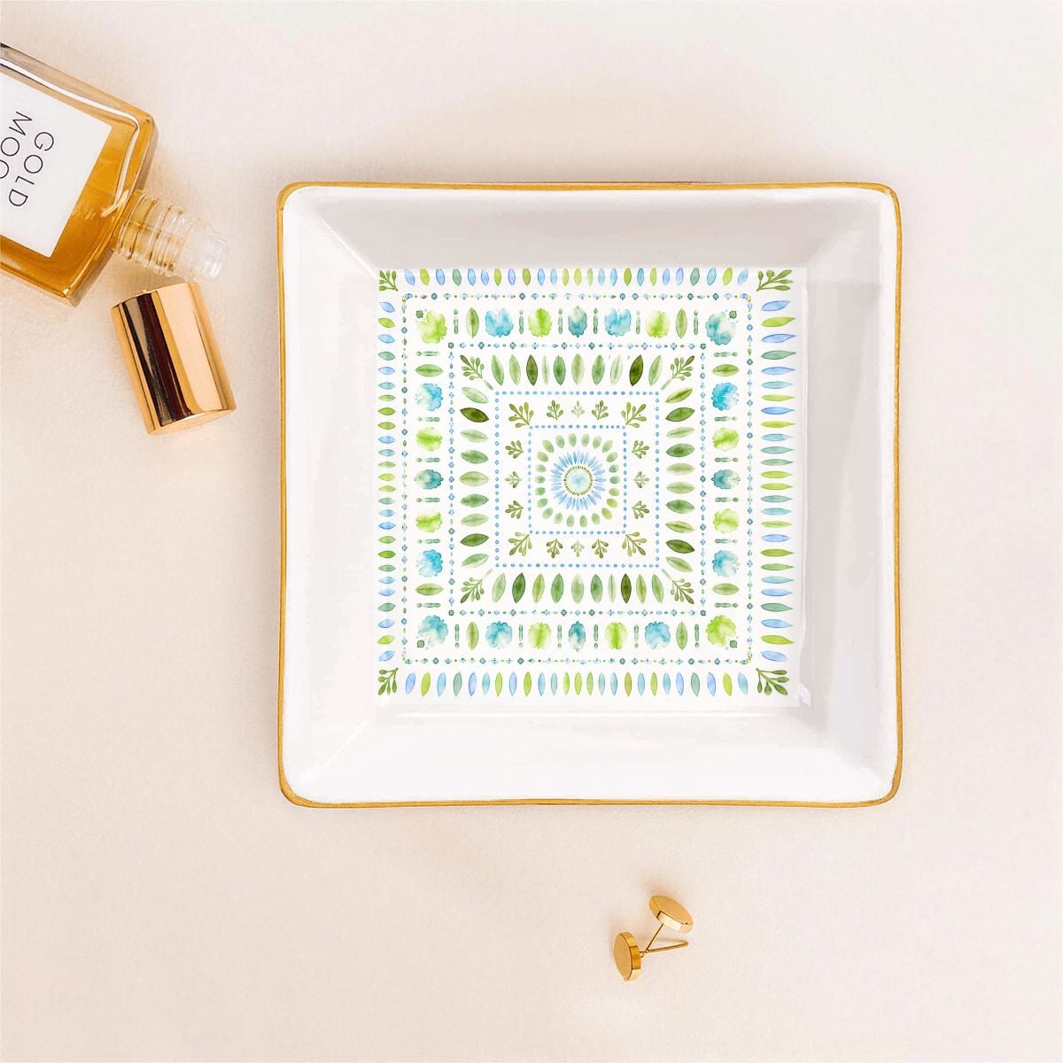 Botanical Mahjong Dice Tray YOLO Mahjong