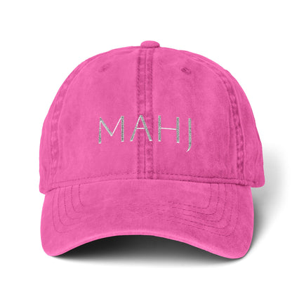 Mahj Pigment-Dyed Cap with Fashion Undervisor (Embroidery) Printify