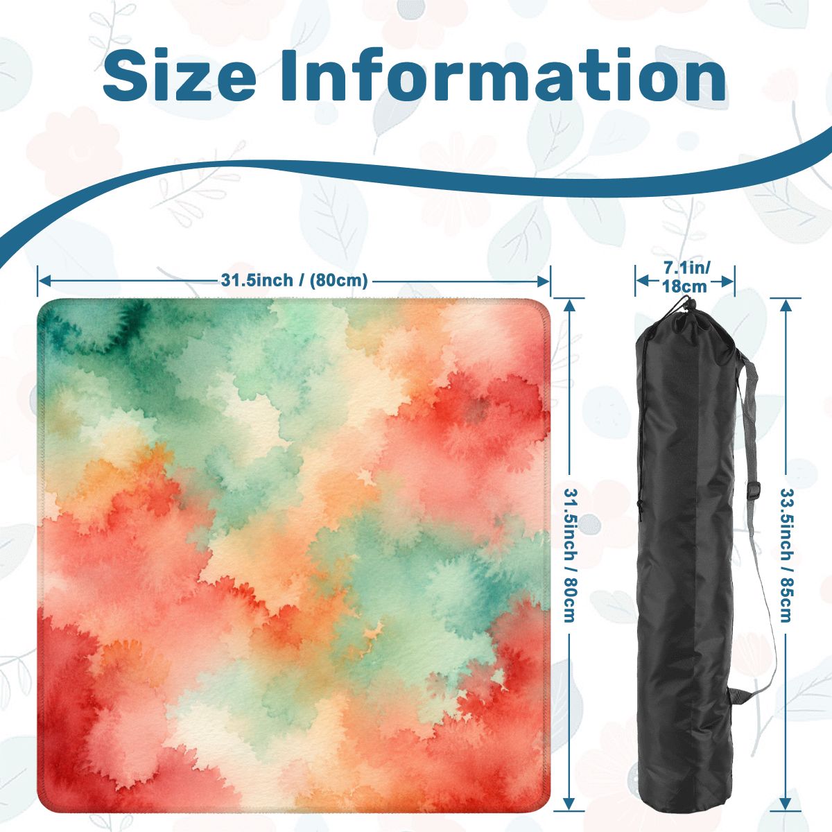 Mahjong Mat 31.5"x31.5" (Ship Rolled up) - Modern Abstract Watercolor Square Mahjong Mat YOLO Mahjong