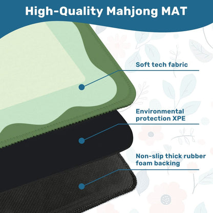 Minimalist Sage Wave Mahjong Mat 31.5"x31.5" (Ship Rolled up) YOLO Mahjong