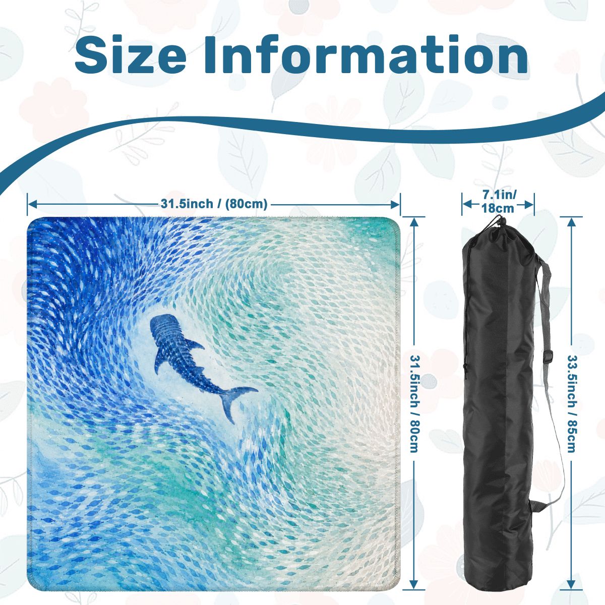 Custom Mahjong Mat 31.5"x31.5" (Ship Rolled up) - Whale Shark Coastal Square Mahjong Mat YOLO Mahjong