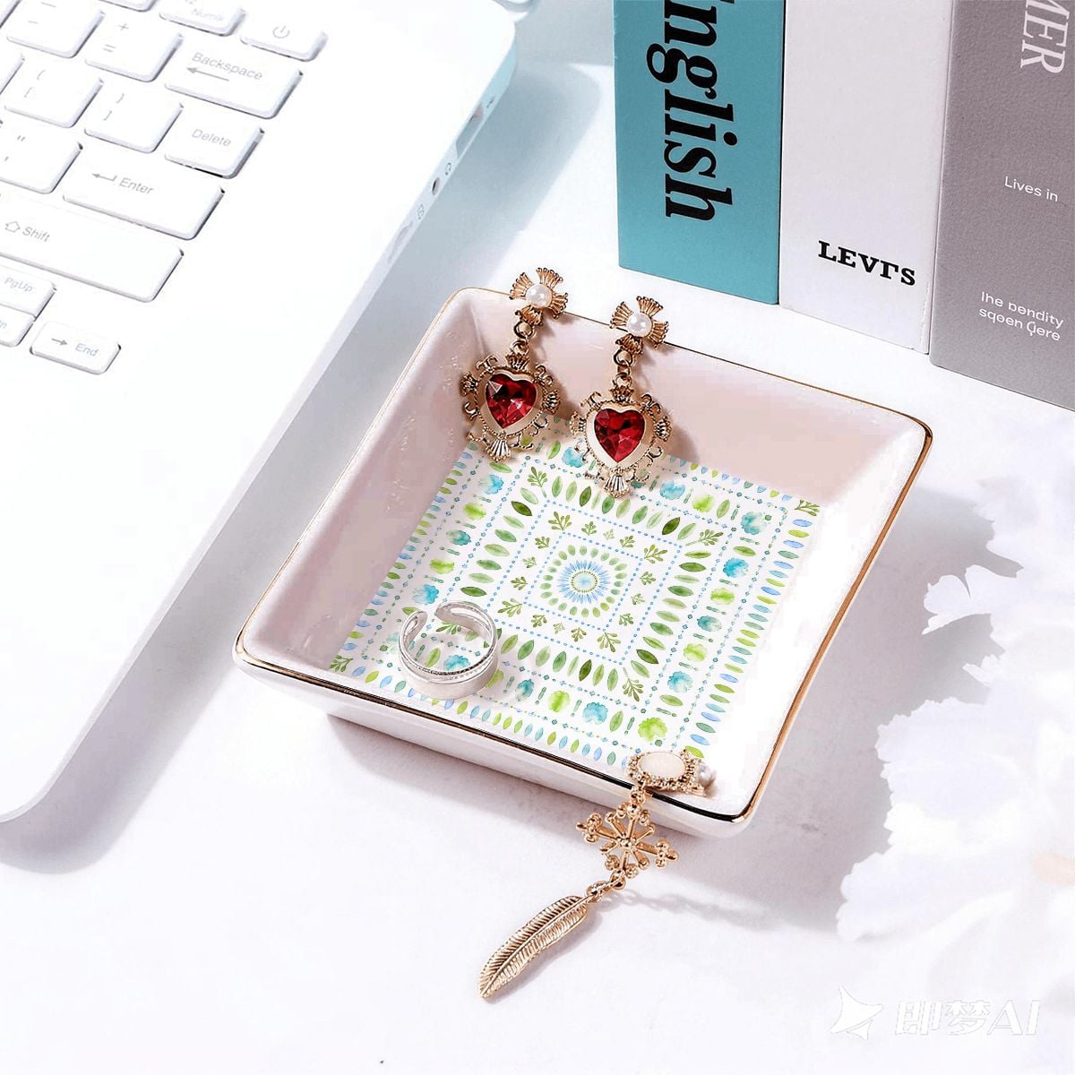 Botanical Mahjong Dice Tray YOLO Mahjong