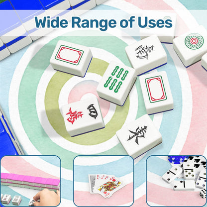 Round Mahjong Mat - Pastel Rainbow Round Mahjong Mat YOLO Mahjong