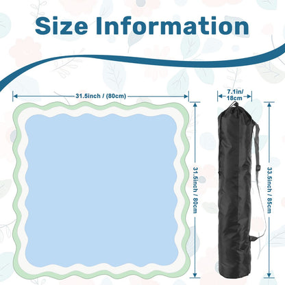 Mahjong Mat 31.5"x31.5" (Ship Rolled up) - Scalloped Shape Blue and Green Mahjong Mat YOLO Mahjong