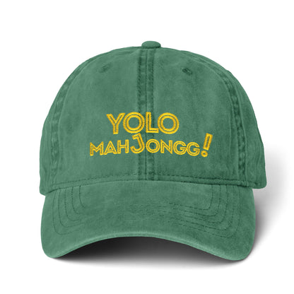 YOLO Mahjong Pigment-Dyed Cap with Fashion Undervisor (Embroidery) Printify