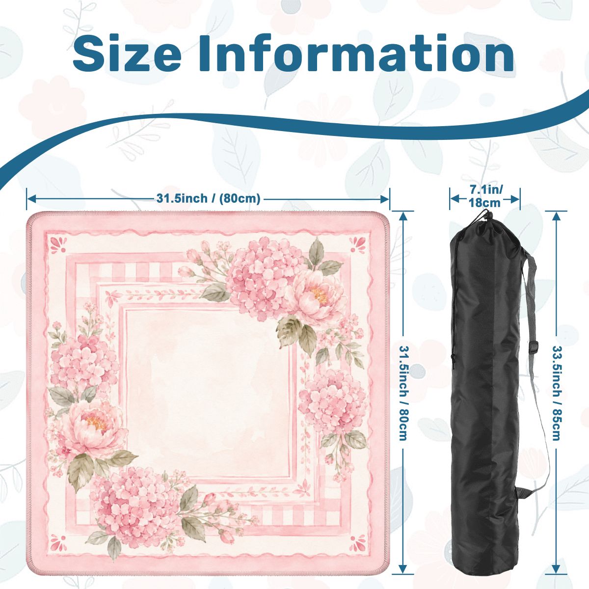 Mahjong Mat - Preppy Pink Floral Mahjong Mat, Watercolor Peony Hydrangea Game Mat YOLO Mahjong