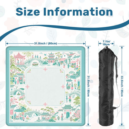Mahjong Mat 31.5"x31.5" (Ship Rolled up) - Pastel Chinese Garden Mahjong Mat YOLO Mahjong