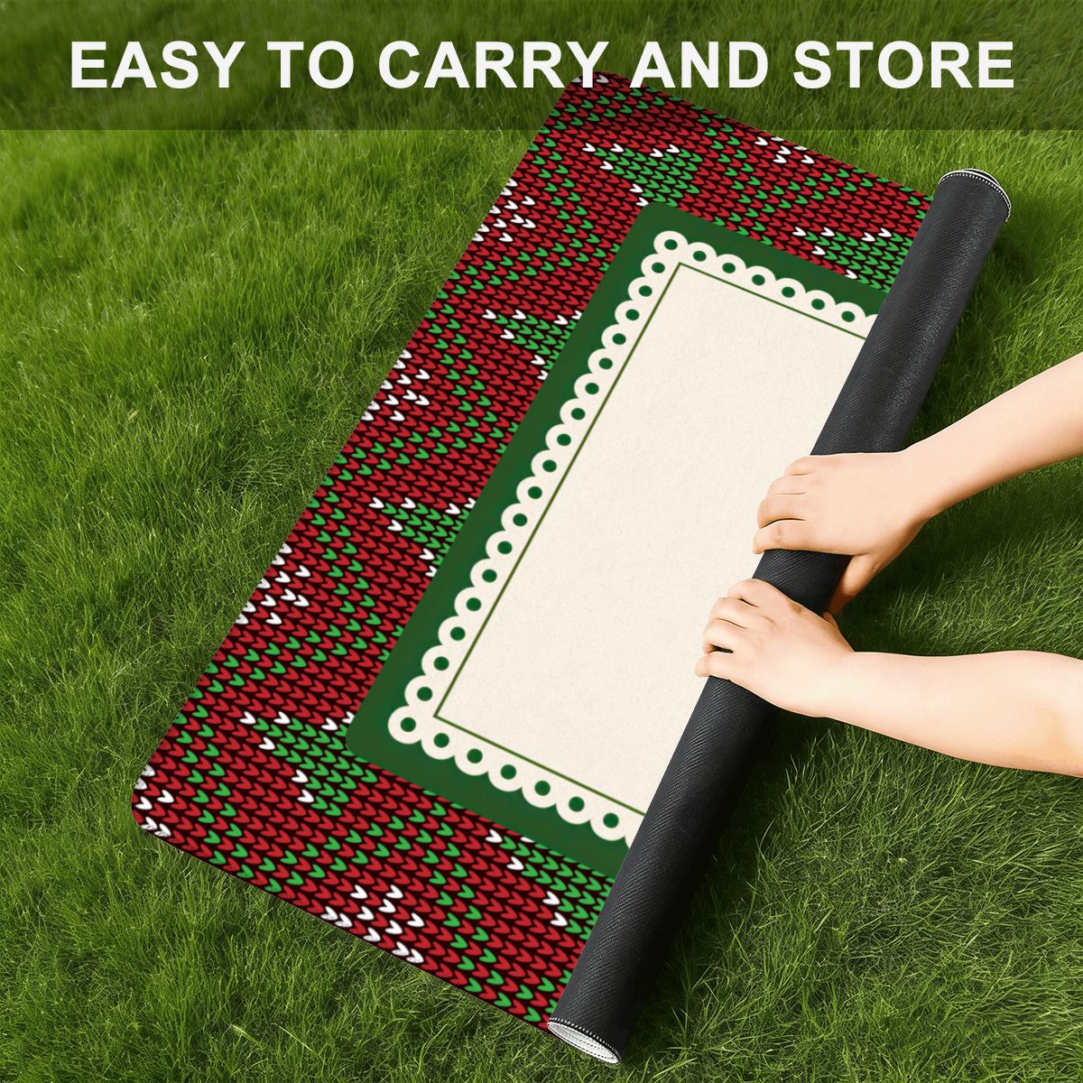 Christmas Knit Mahjong Mat (Ship Rolled up) YOLO Mahjong