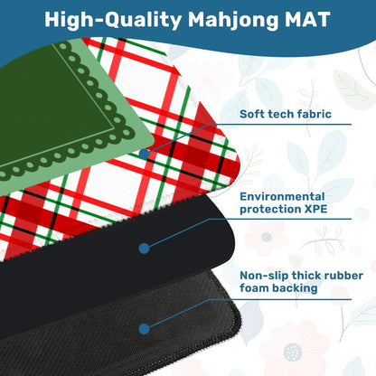 Evergreen Christmas Plaid Mahjong Mat (Ship Rolled up) YOLO Mahjong