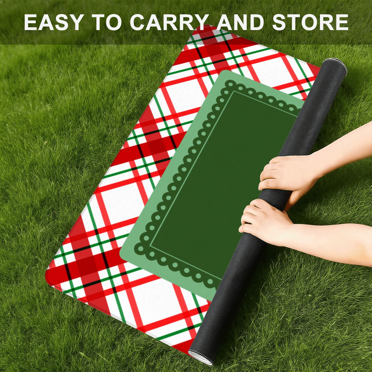 Evergreen Christmas Plaid Mahjong Mat (Ship Rolled up) YOLO Mahjong