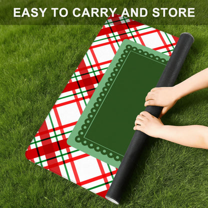 Evergreen Christmas Plaid Mahjong Mat (Ship Rolled up) YOLO Mahjong