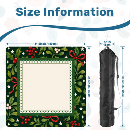 Christmas Botanical Bow Mahjong Mat (Ship Rolled up) YOLO Mahjong