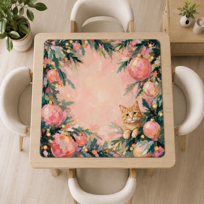 Christmas Cat Square Mahjong Mat (Ship Rolled Up) YOLO Mahjong