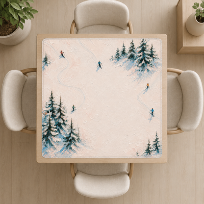 Winter Ski Resort Square Mahjong Mat (Ship Rolled Up) YOLO Mahjong