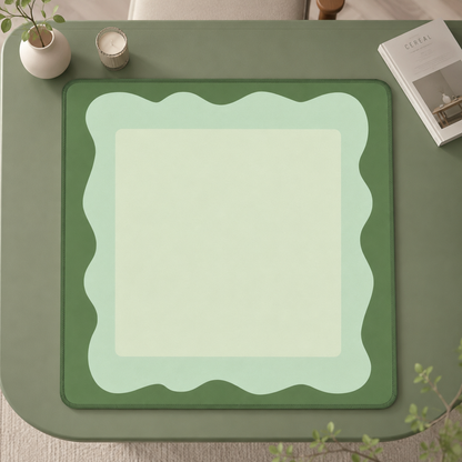 Minimalist Sage Wave Mahjong Mat 31.5"x31.5" (Ship Rolled up) YOLO Mahjong